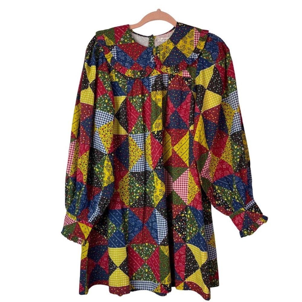 Doen Adalina Dress in Countryside Patchwork Print Mini Size S Cotton